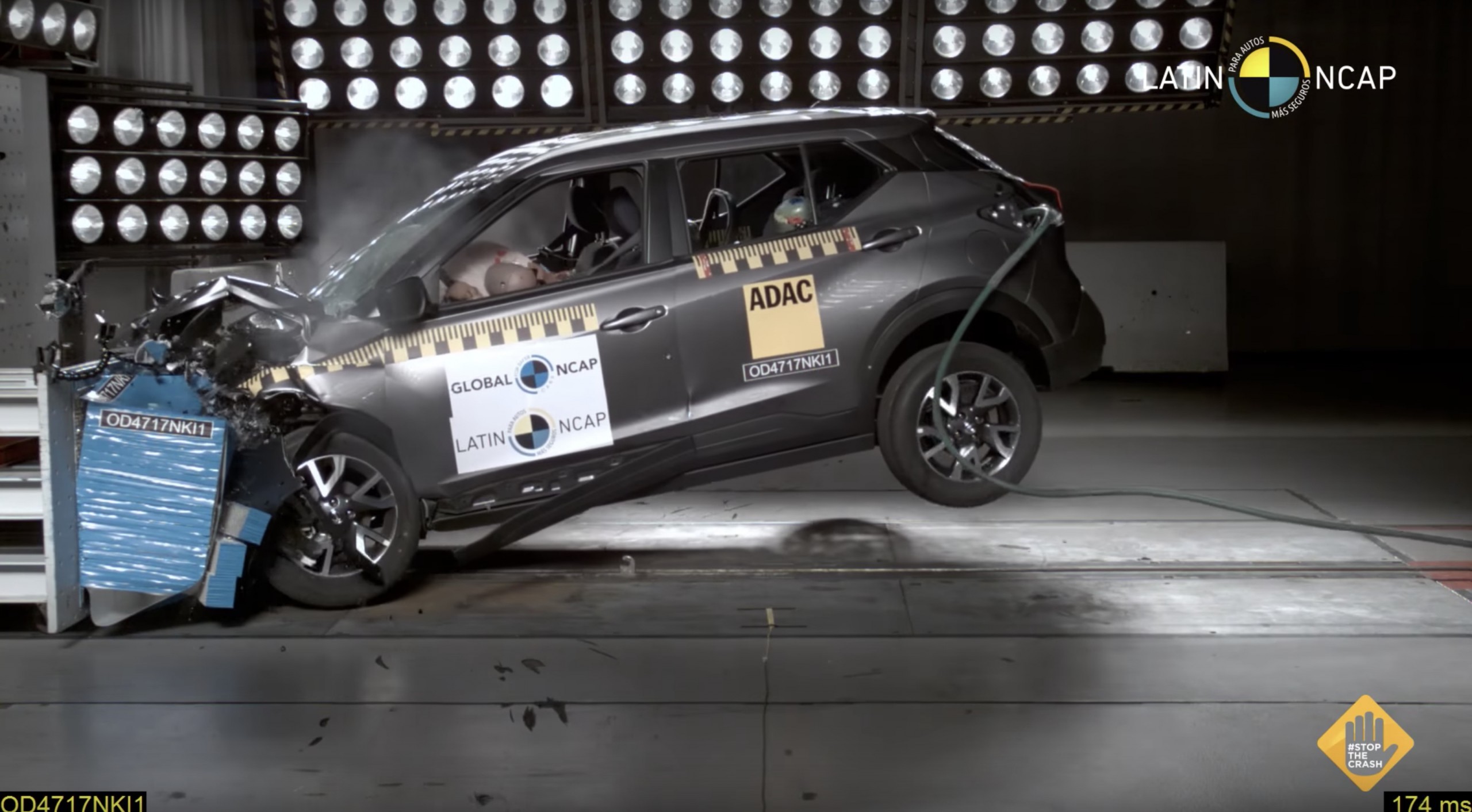 Teste de impacto Nissan Kicks dezembro 2017 Latin NCAP