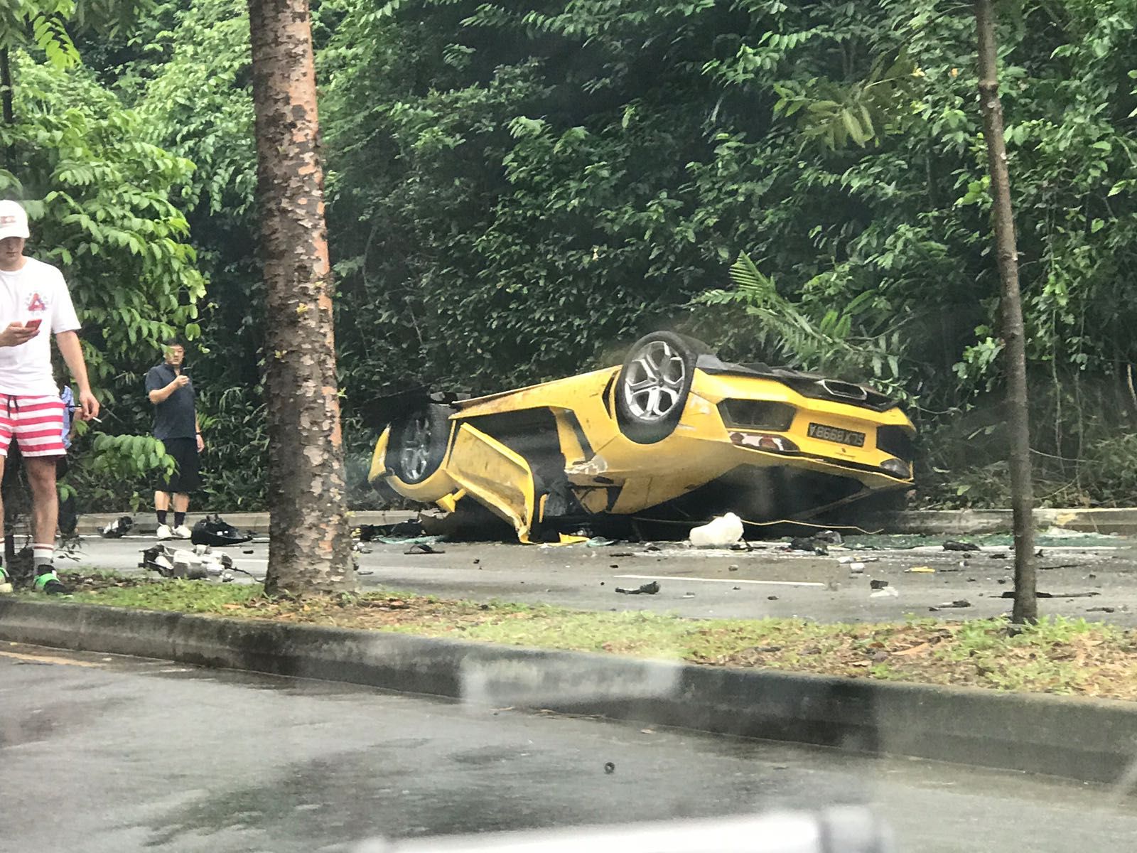 Lamborghini Aventador Singapore Crash 4