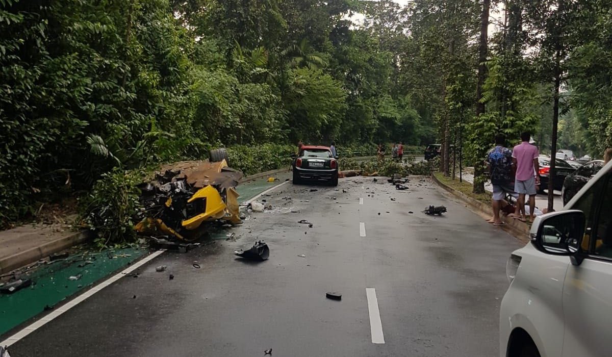 Lamborghini Aventador Singapore Crash 6