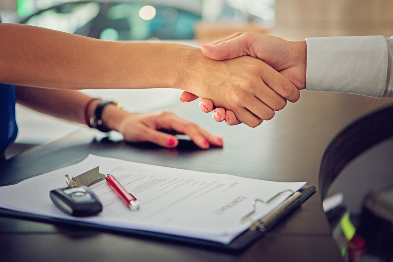 Car Dealer Sales Car To The Customer