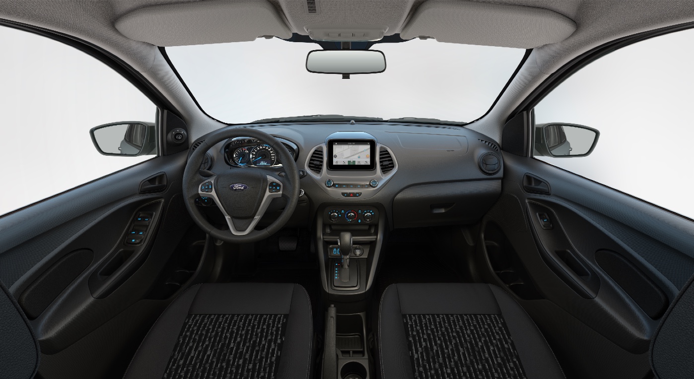 Na configuração SE Plus, Ford Ka 2019 já vem de série com central multimídia
