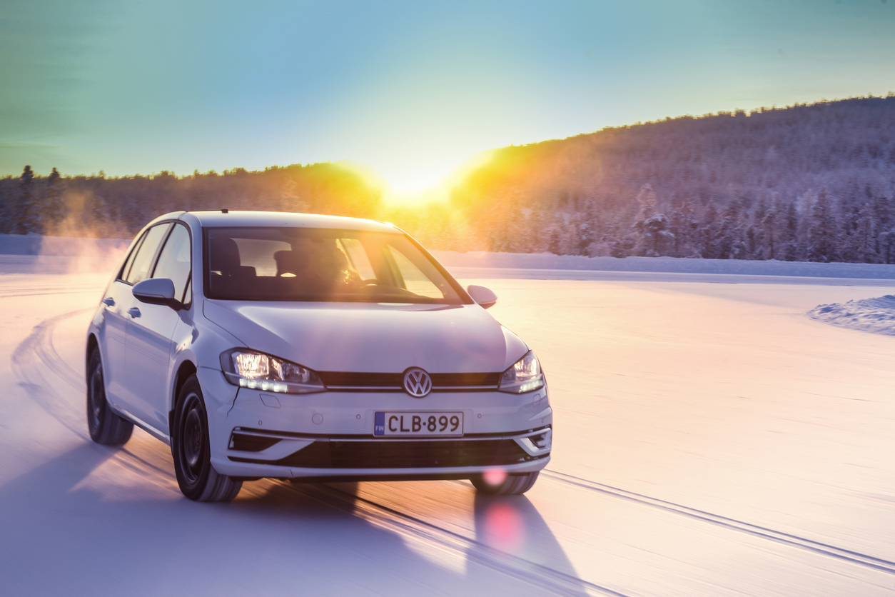 Volkswagen Golf Drives On Snow In Lapland