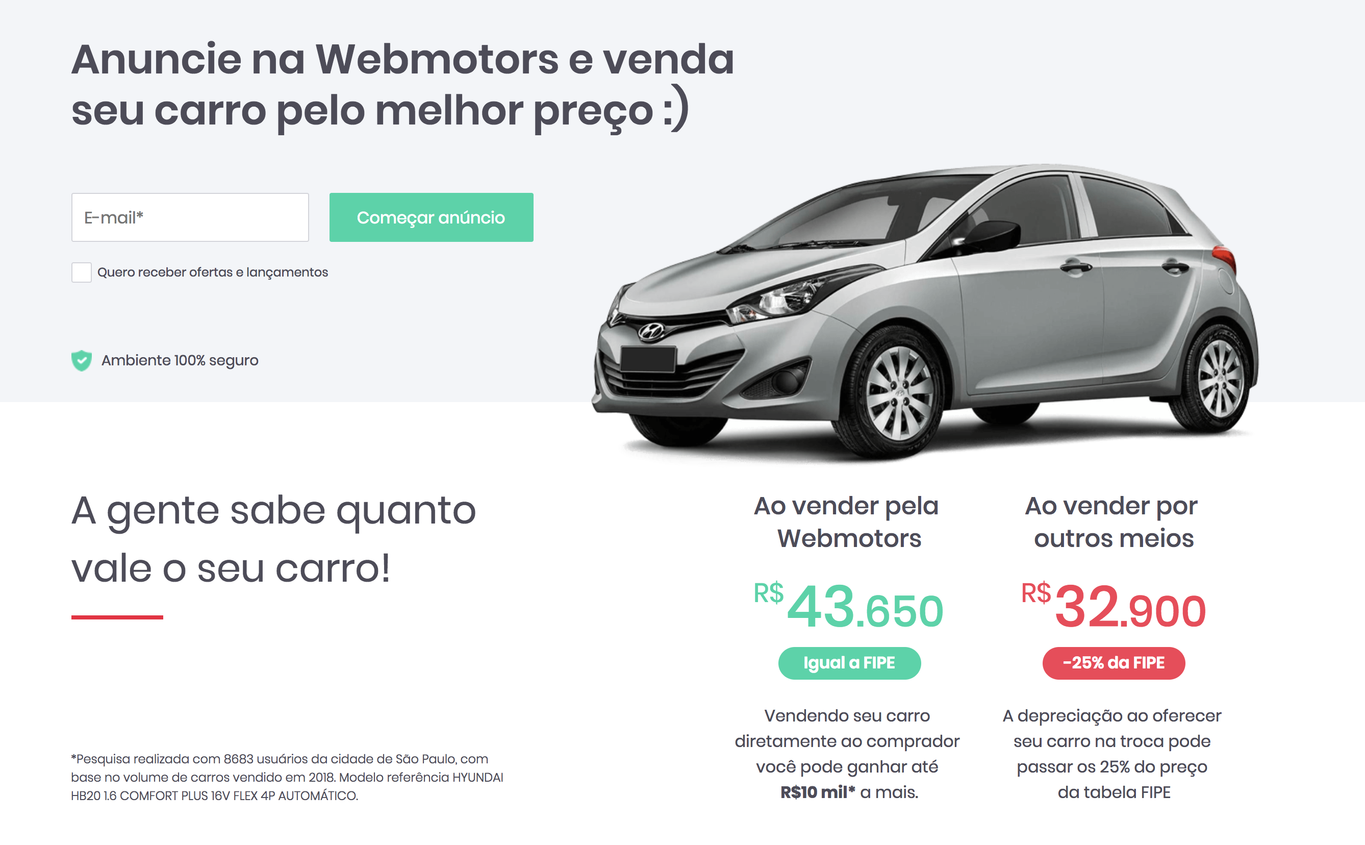 Pesquisa preço médio Fipe Webmotors
