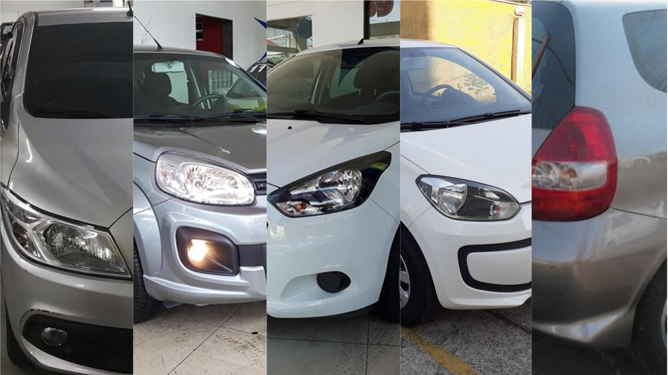 Montagem mostra parte dos cinco carros da lista