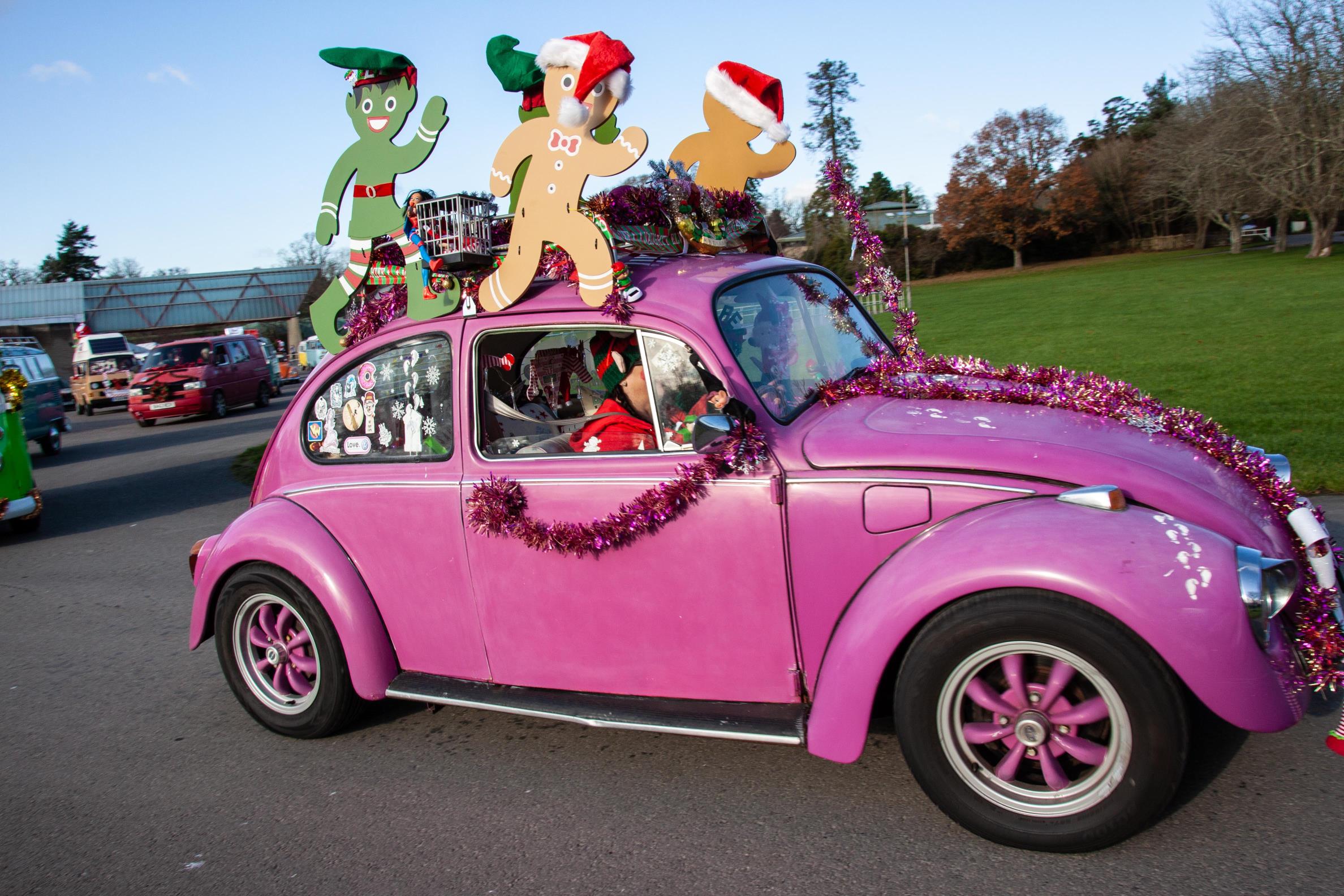 Fusca decorado de Natal