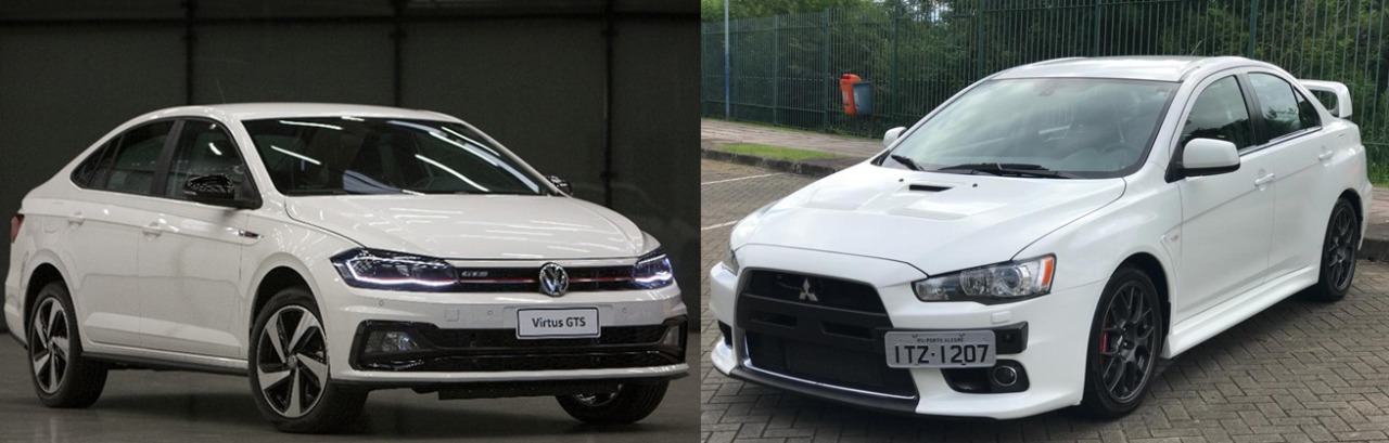 VW Virtus GTS 0km x Mitsubishi Lancer Evo usado