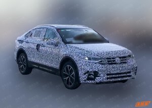 Vw Tiguan camuflado com caimento cupê na traseira