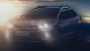 Imagem do Nivus meio opaca e carro com faróis acesos