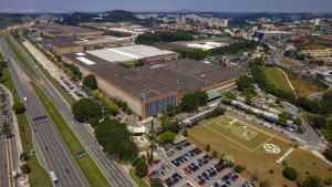 Vista aérea da Fábrica da Volkswagen na Anchieta, em São Bernardo do Campo