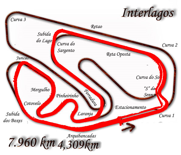 Autódromo de Interlagos: o taçado antigo e o novo