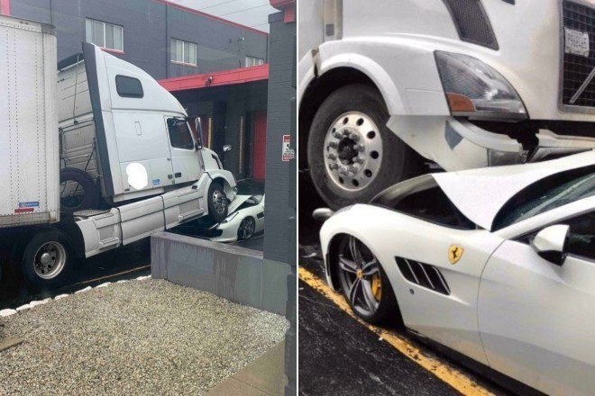 Caminhoneiro esmaga Ferrari do ex-patrão nos Estados Unidos