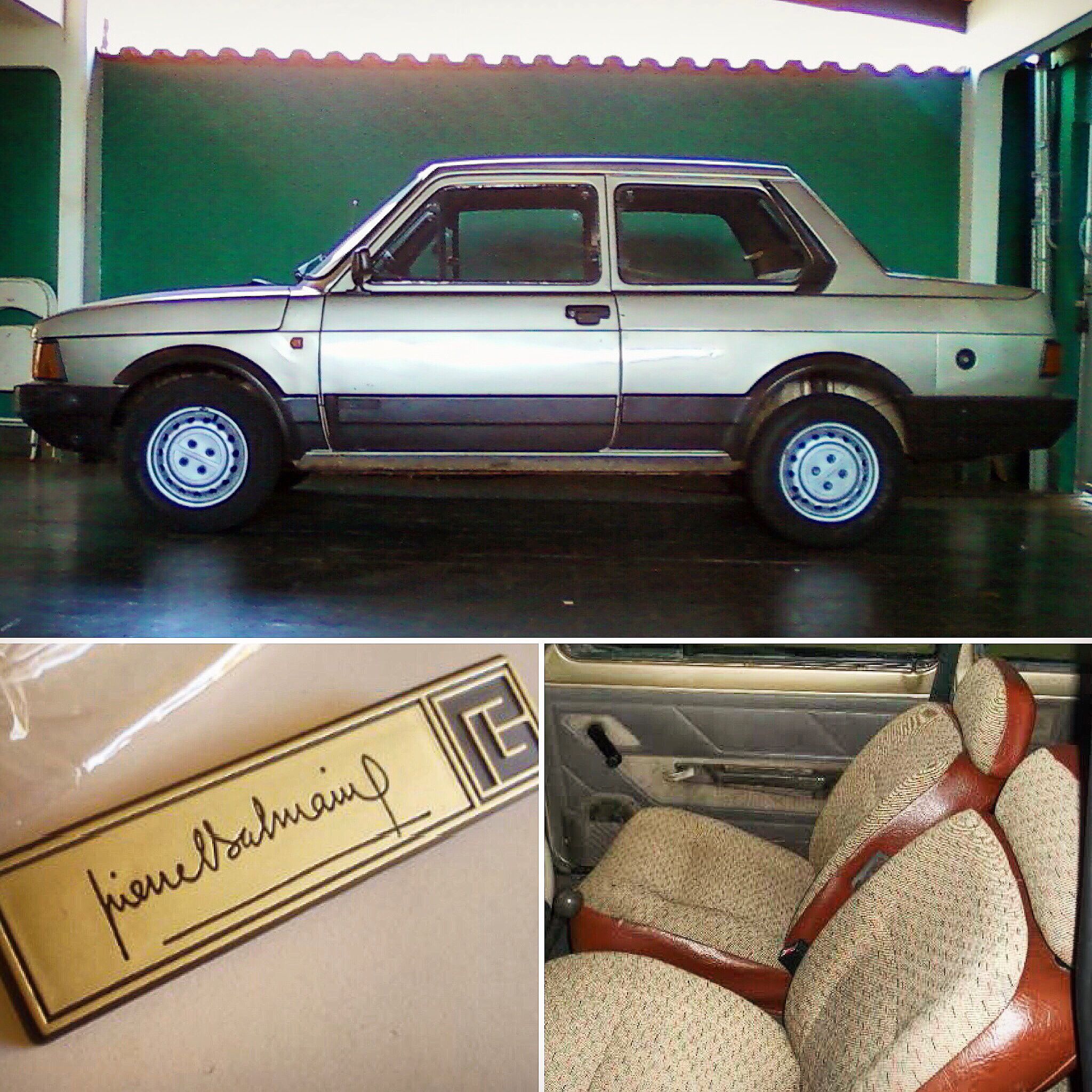 Fiat Oggi Pierre Balmain visto de lateral e detalhes de assinatura e interior