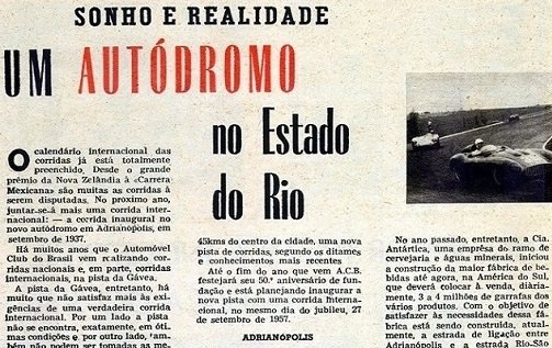 Autódromo de Nova Iguaçu - Reprodução da revista Carros à Vista no site Bandeira Quadriculada
