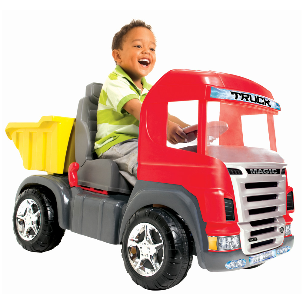 Caminhao Truck Com Cacamba Pedal Vermelho