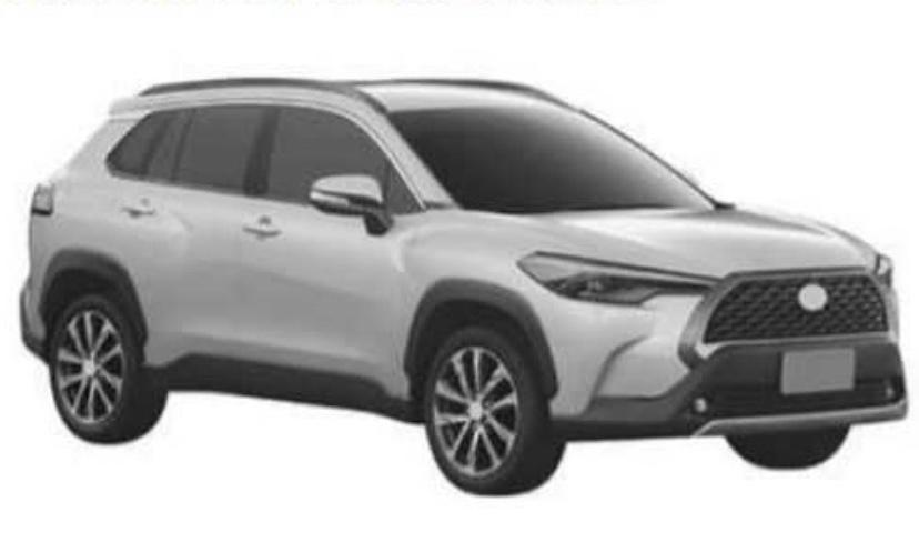 Patente do Toyota Corolla Cross registrada no INPI em foto de computador com o carro todo cinza