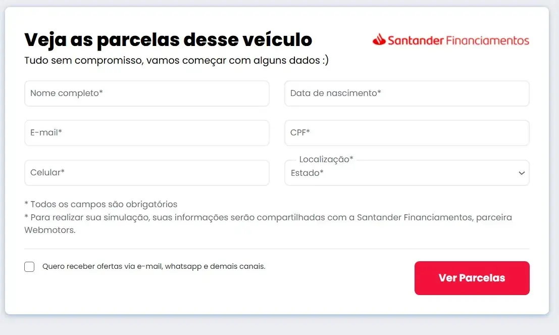 Simular Financiamento Webmotors