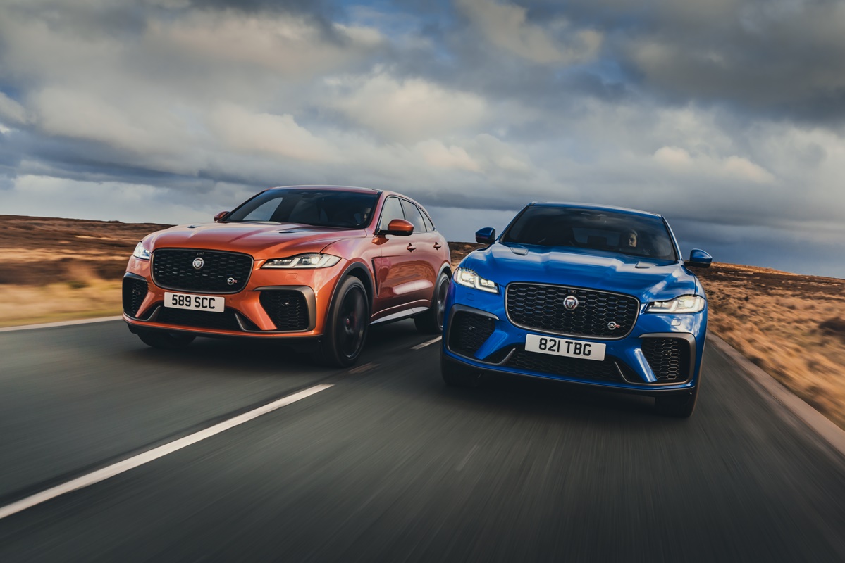 Jaguar F Pace Svr Atacama Orange & Velocity Blue
