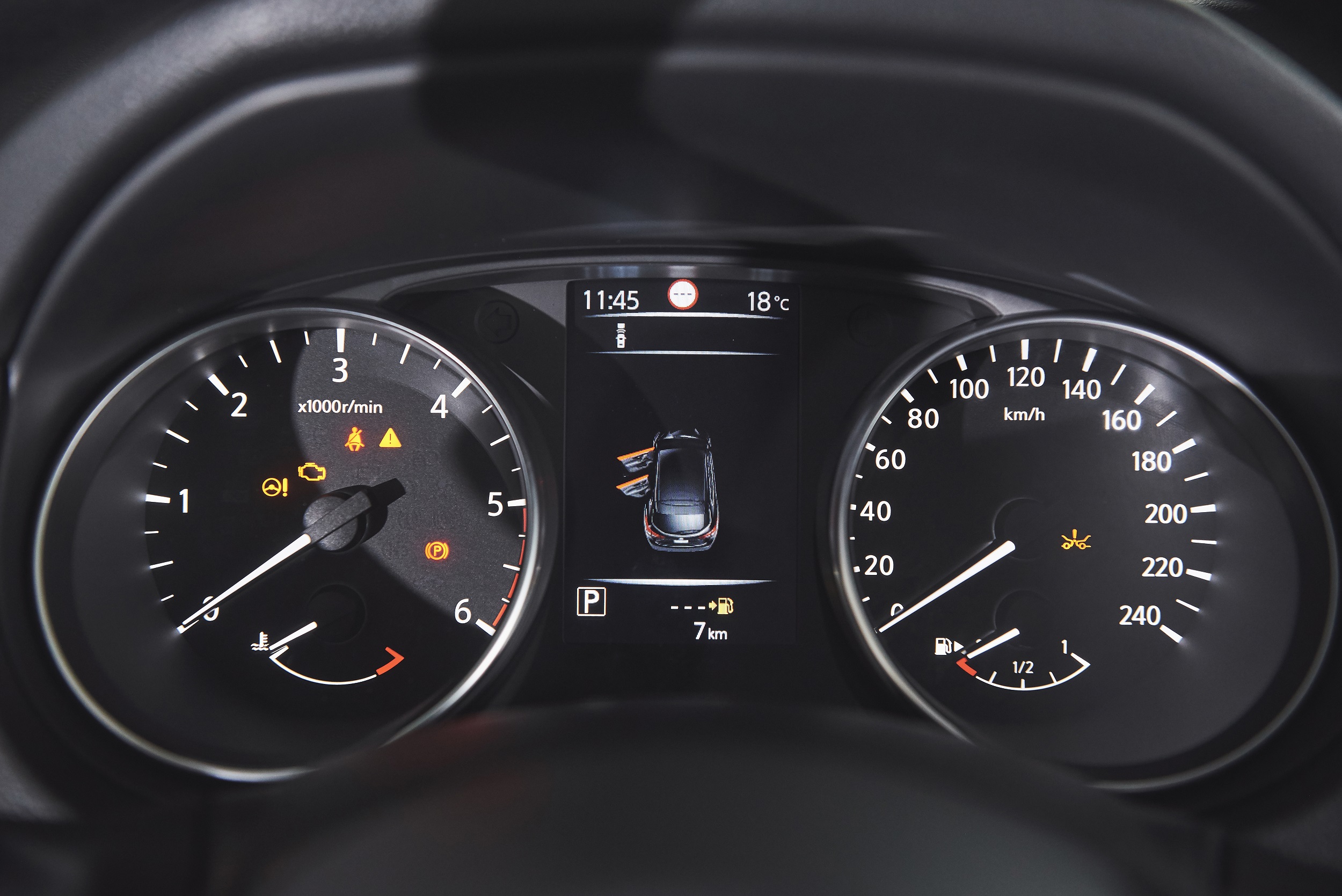 Luxury Car Interior Steering Wheel, Shift Lever, Dashboard And Computer