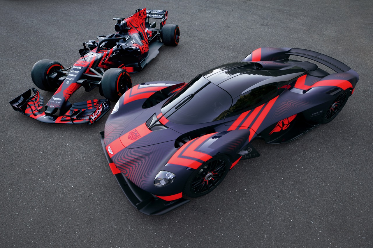 Red Bull Rb15 With A Special Shakedown Livery Aston Martin Valkyrie Prototype