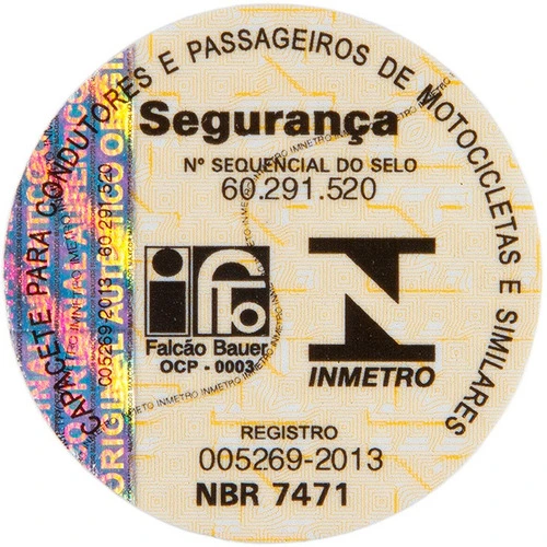 Capacetes Selo Inmetro