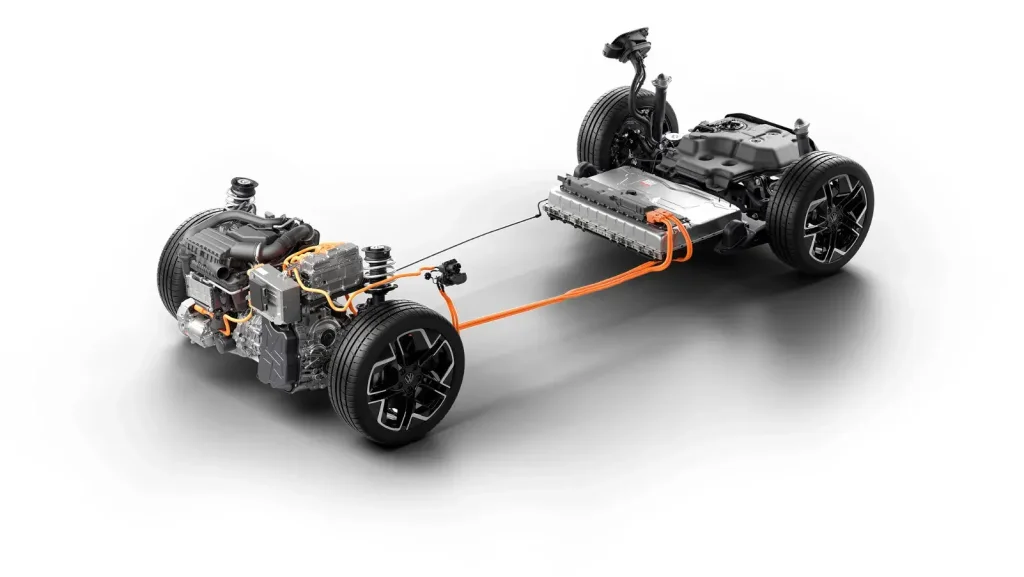Estrutura híbrida de um carro