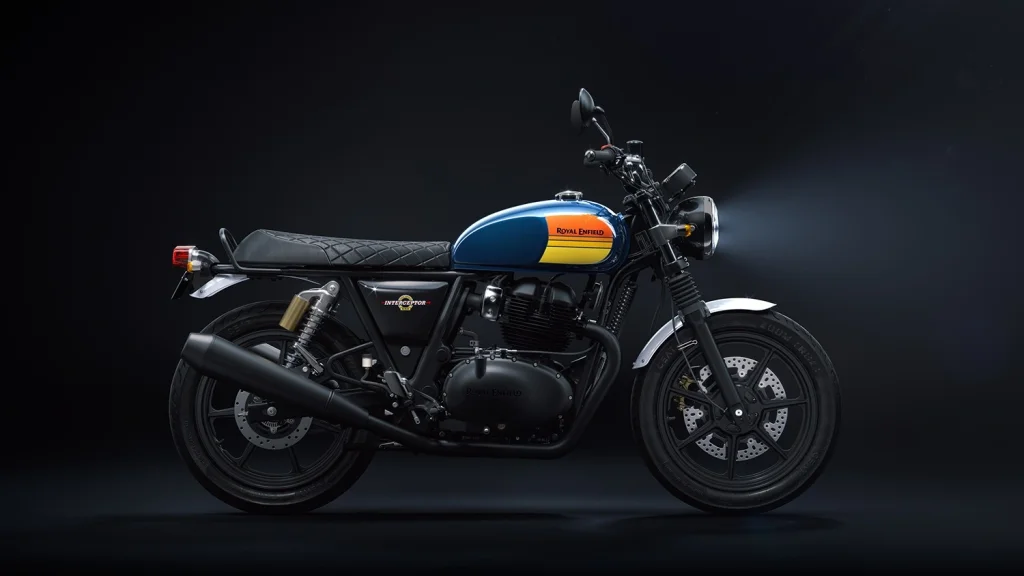 Royal Enfield Interceptor Barcelona Blue Destaque