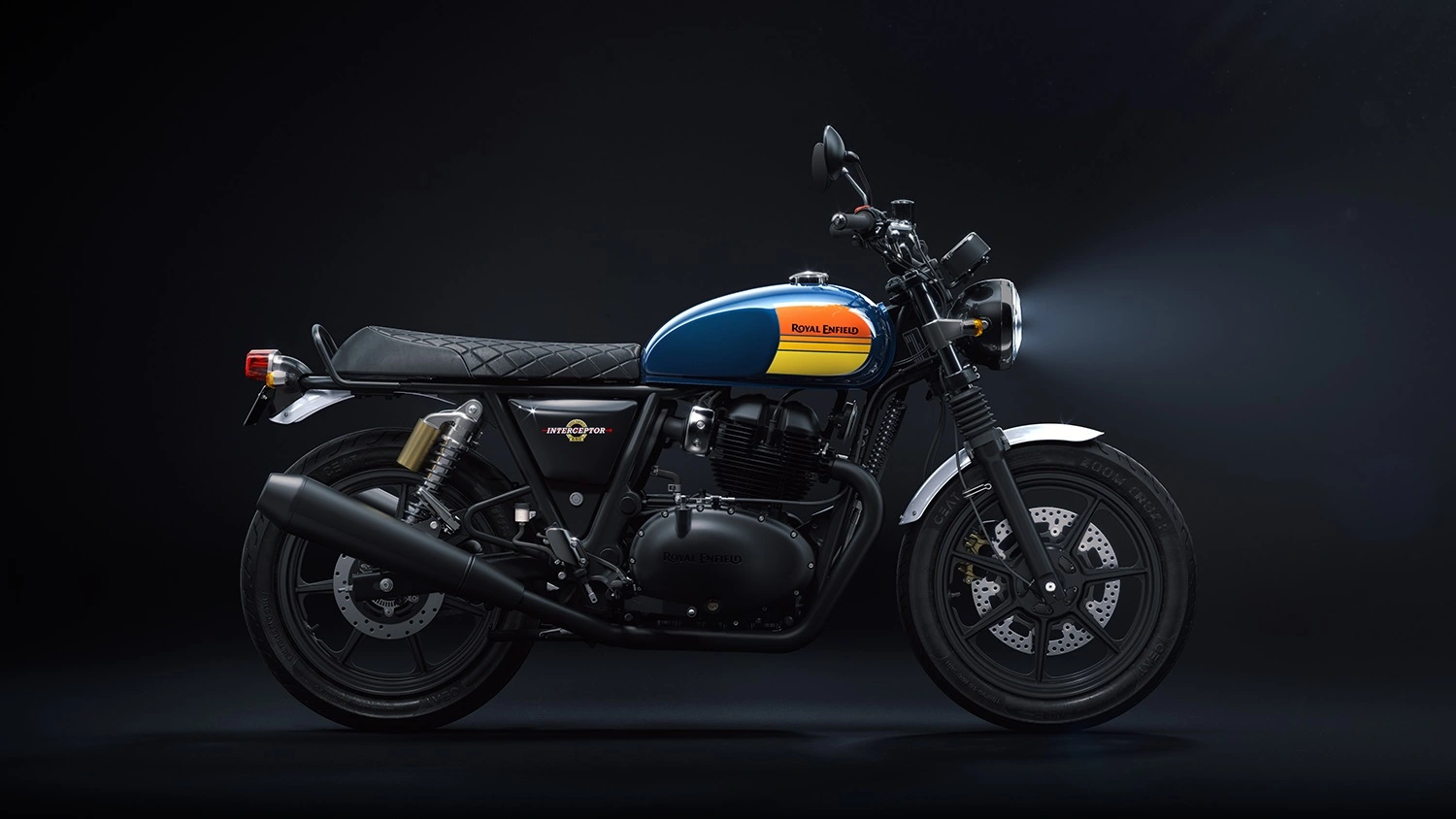 Royal Enfield Interceptor Barcelona Blue Destaque