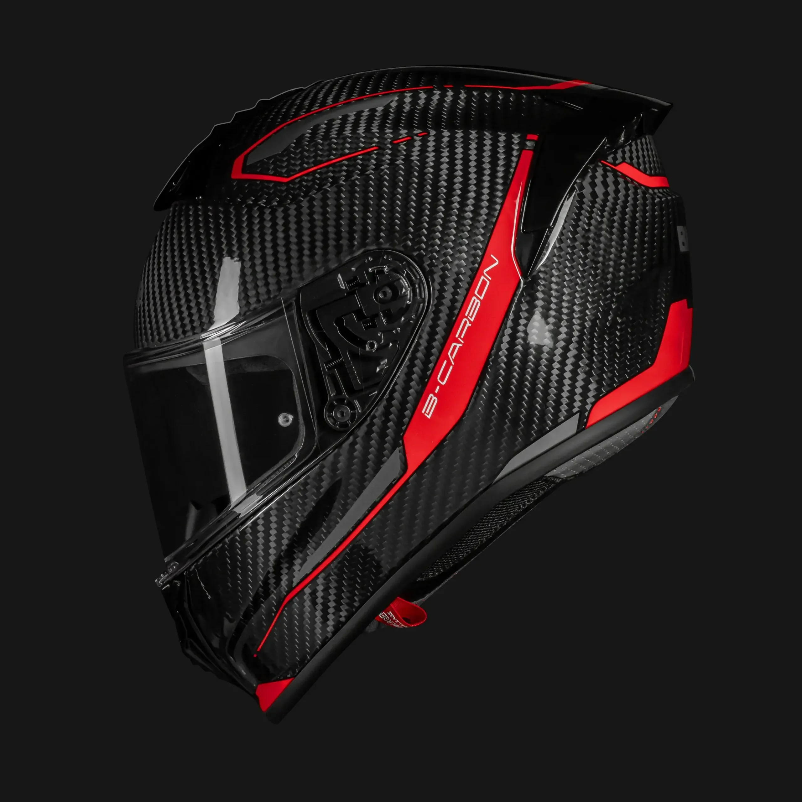 Capacete Bieffe B Carbon C Six Preto E Vermelho