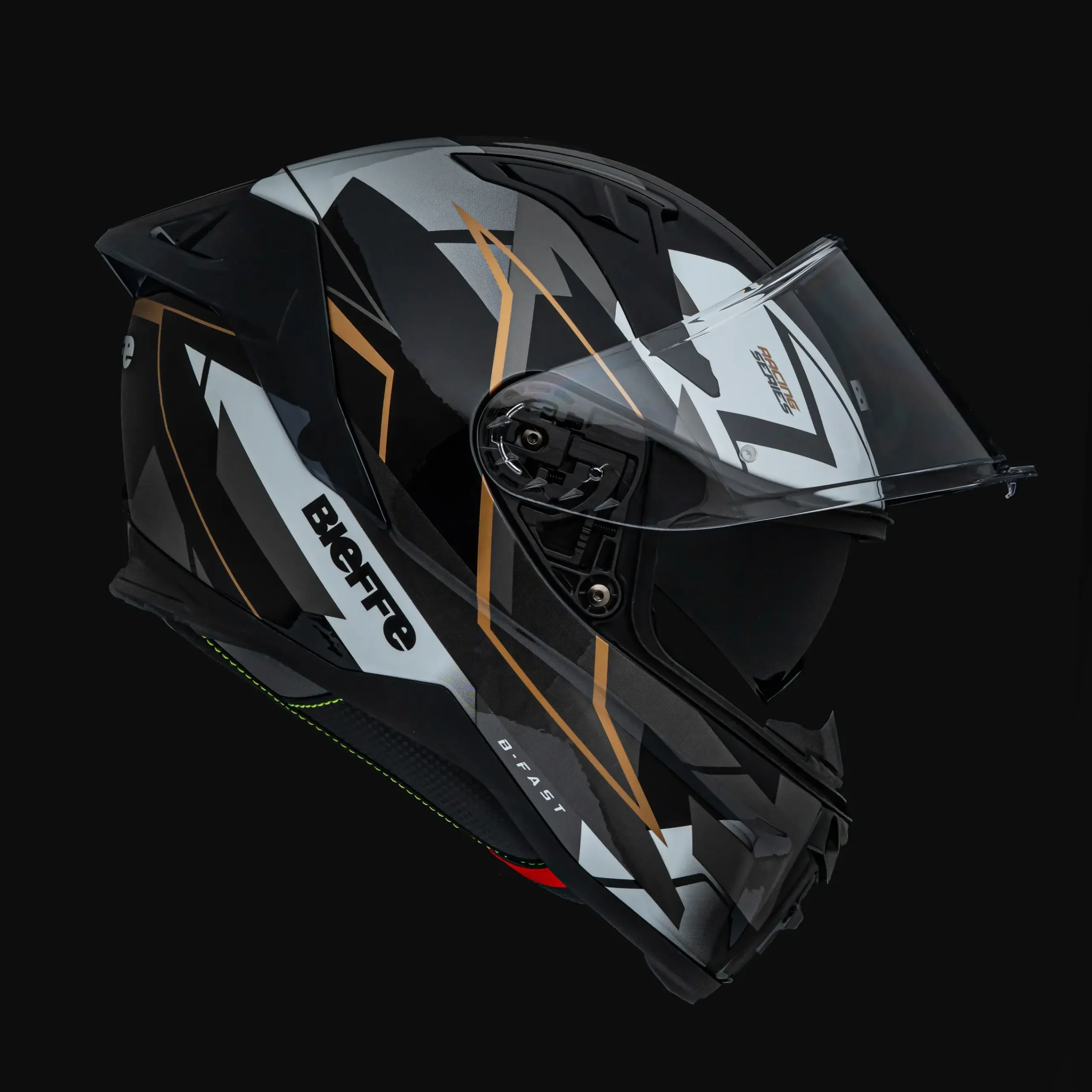 Capacete Bieffe B Fast Vx Preto E Dourado