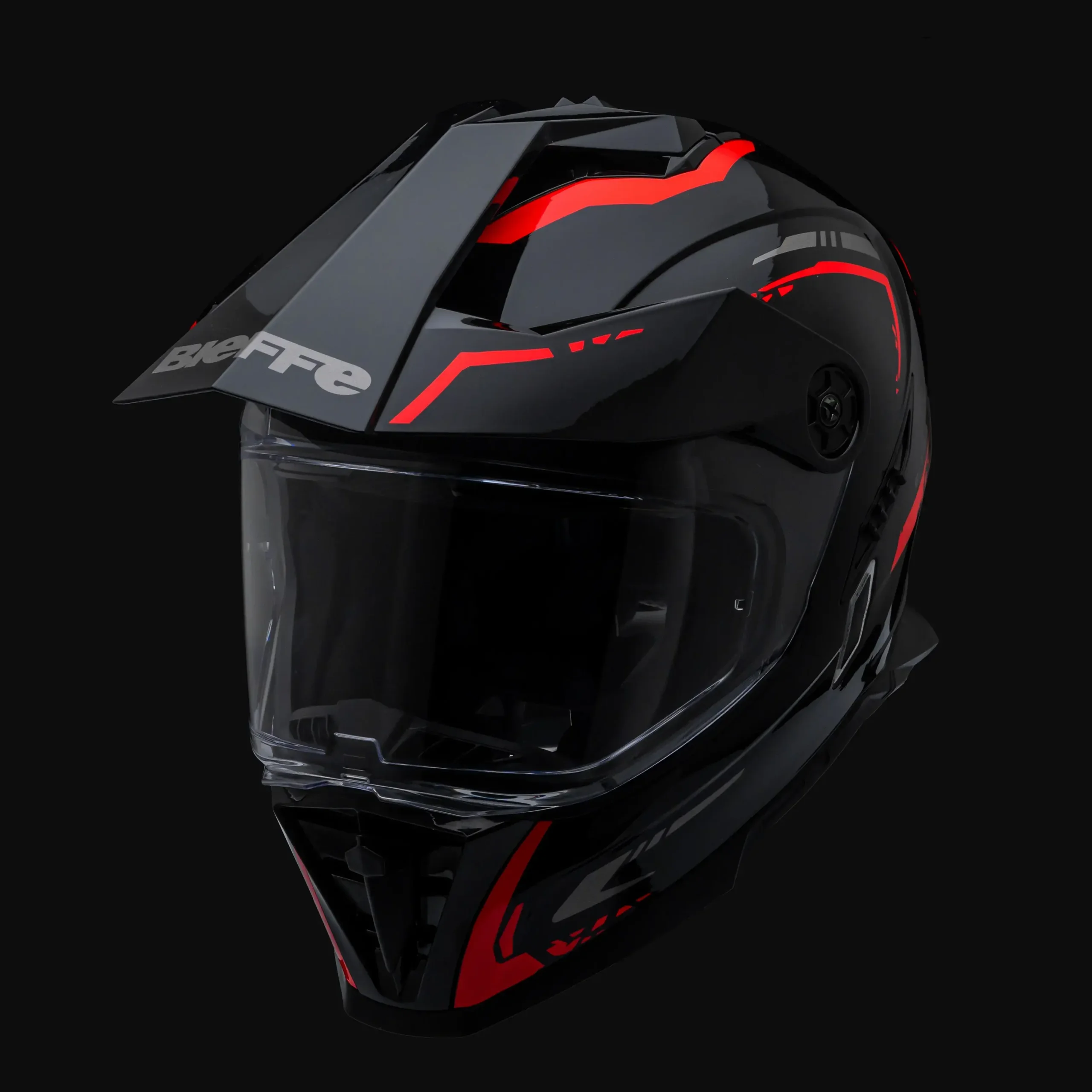 Capacete Bieffe B Trail Authentic Preto Brilho E Vermelho