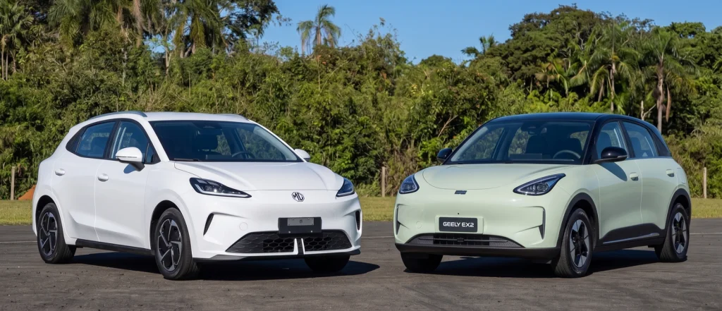 Geely Ex2 e MG4 Urban - comparativo